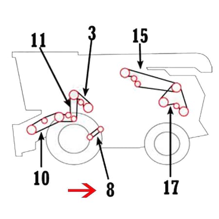 Aftermarket H152146 Fan Drive Belt Fits John Deere Combine 9650 9660 CTS CTS II COB40-0707